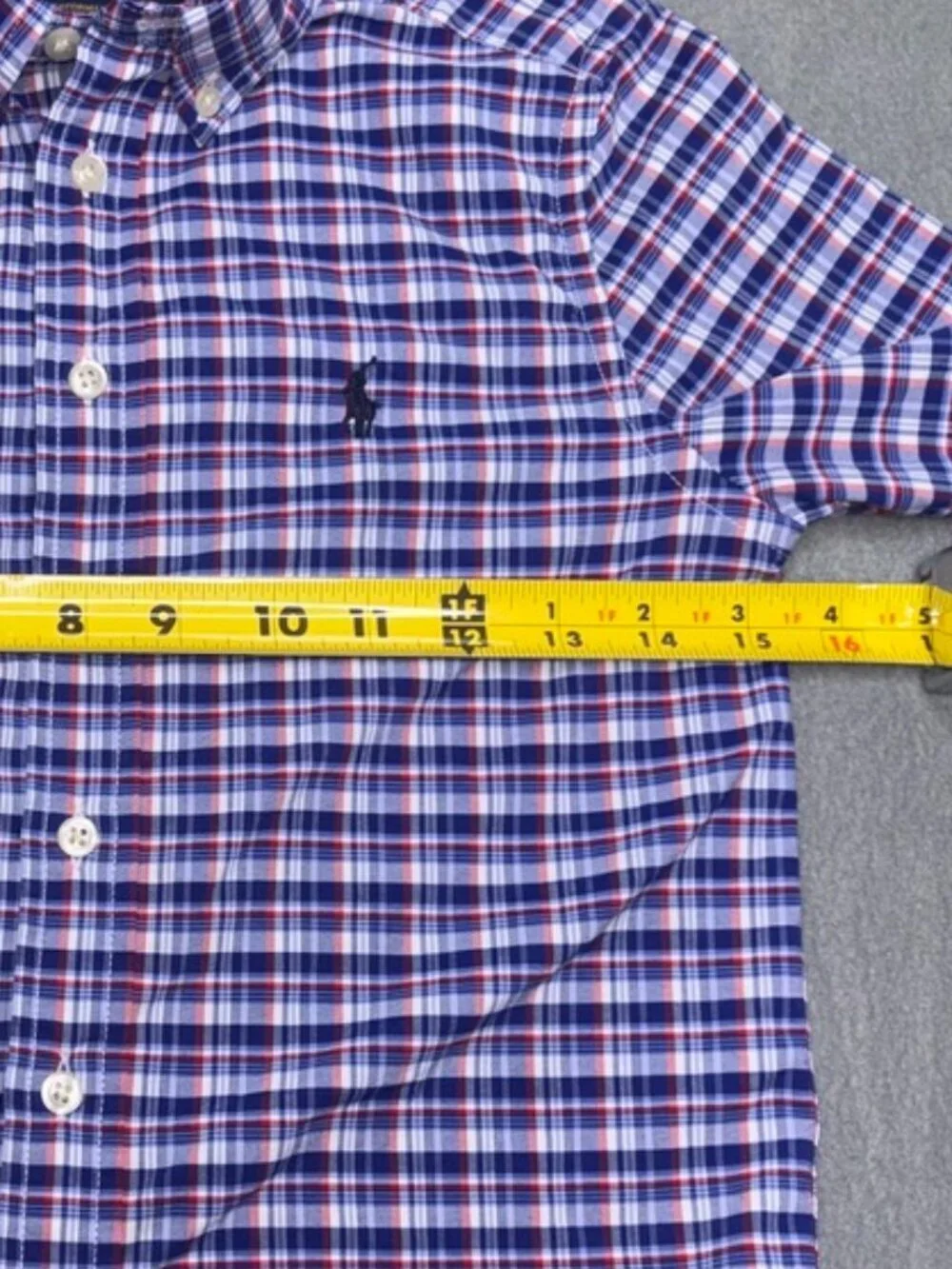 Boys Polo Ralph Lauren Long Sleeve Collared Button Down Performance Blue Red S/8